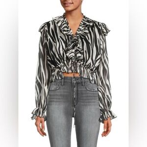 NWT Area Stars Bari Animal Print Crop Top in Animal Print